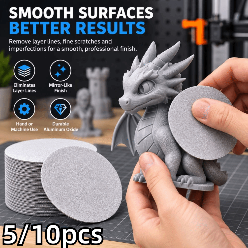3D Printing Xenomorph - 5/10 unidades, grão 1200, 5 polegadas,
