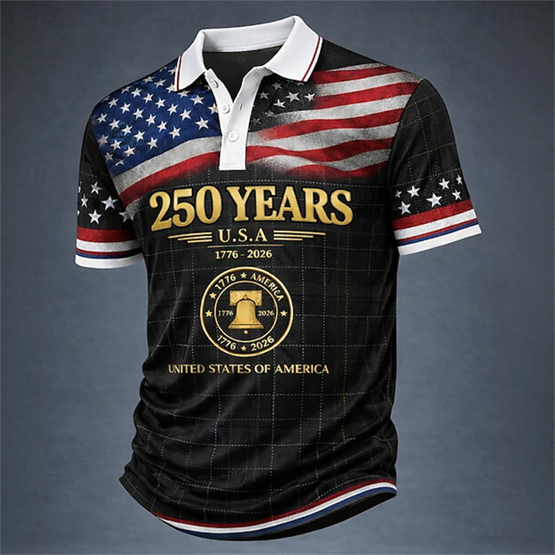 3D Printing Usa - Camisa Polo Masculina de Manga Curta