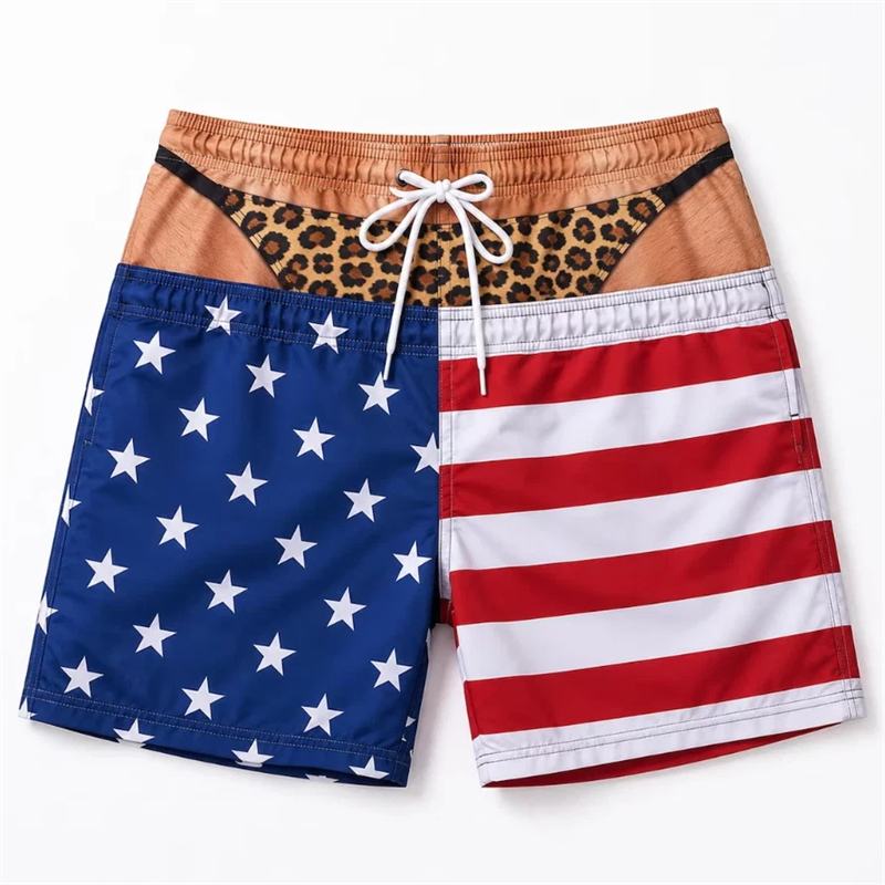 3D Printing Usa - Calções de Praia Divertidos para Homens