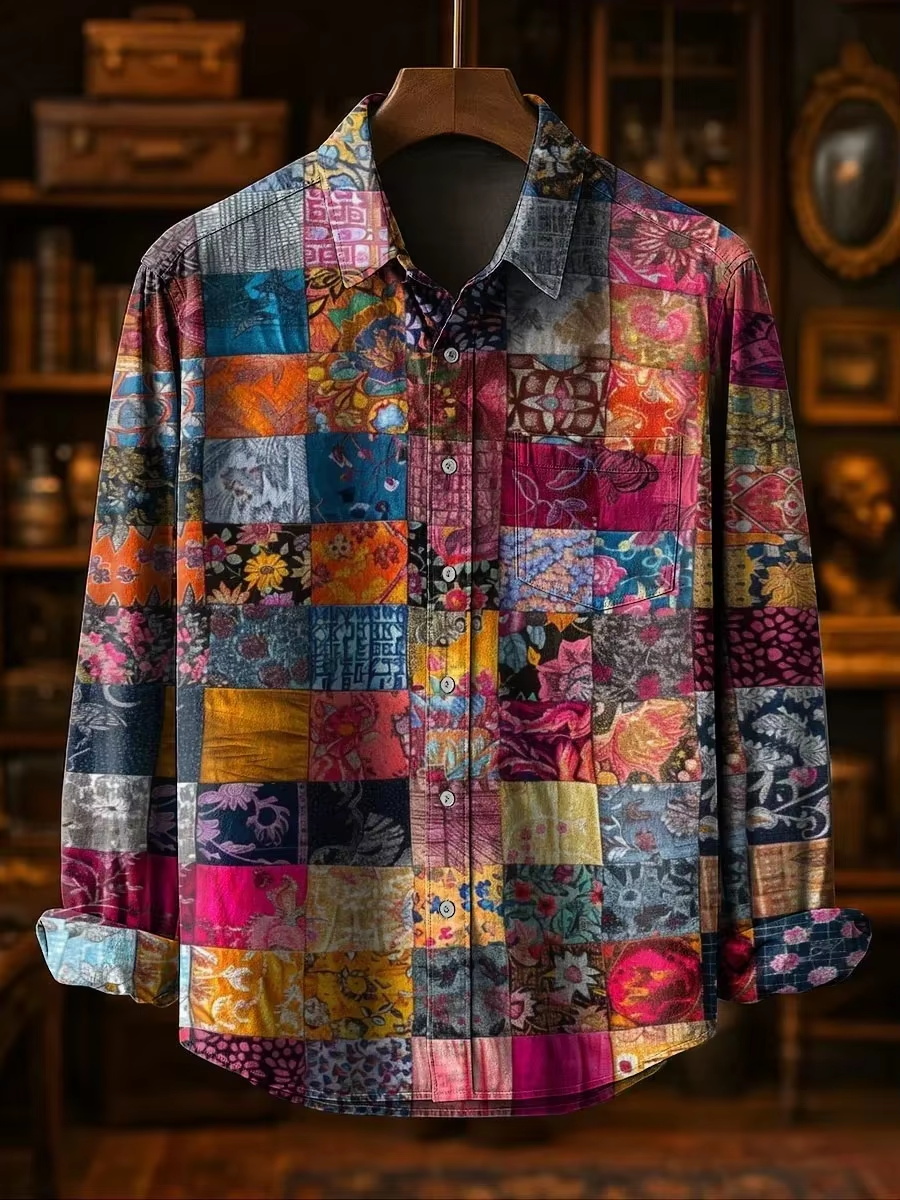 3D Printing Design - Camisa Casual Masculina de Linho com
