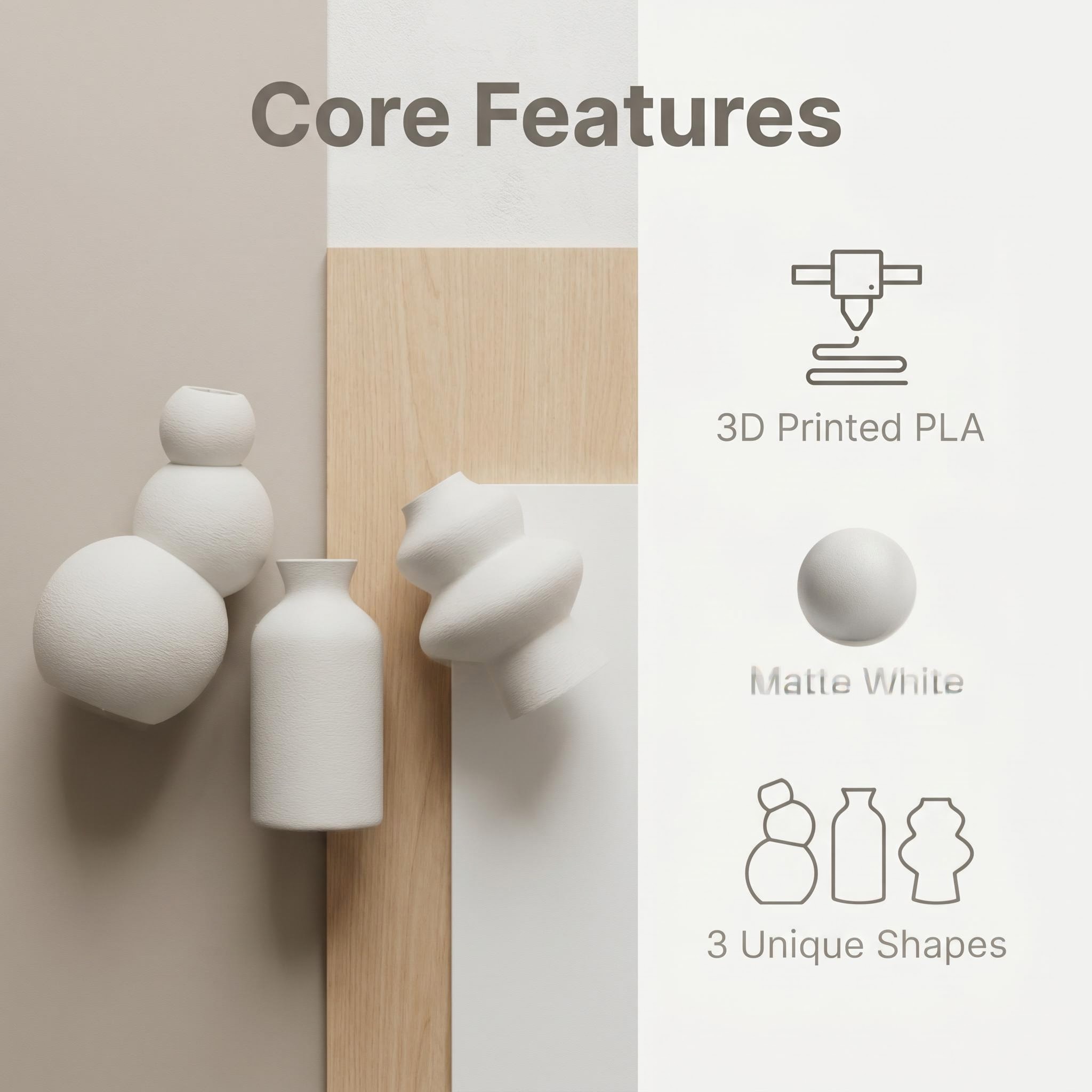 Conjunto de 3 Vasos Decorativo - 3D Printing Vase avaliação e preço