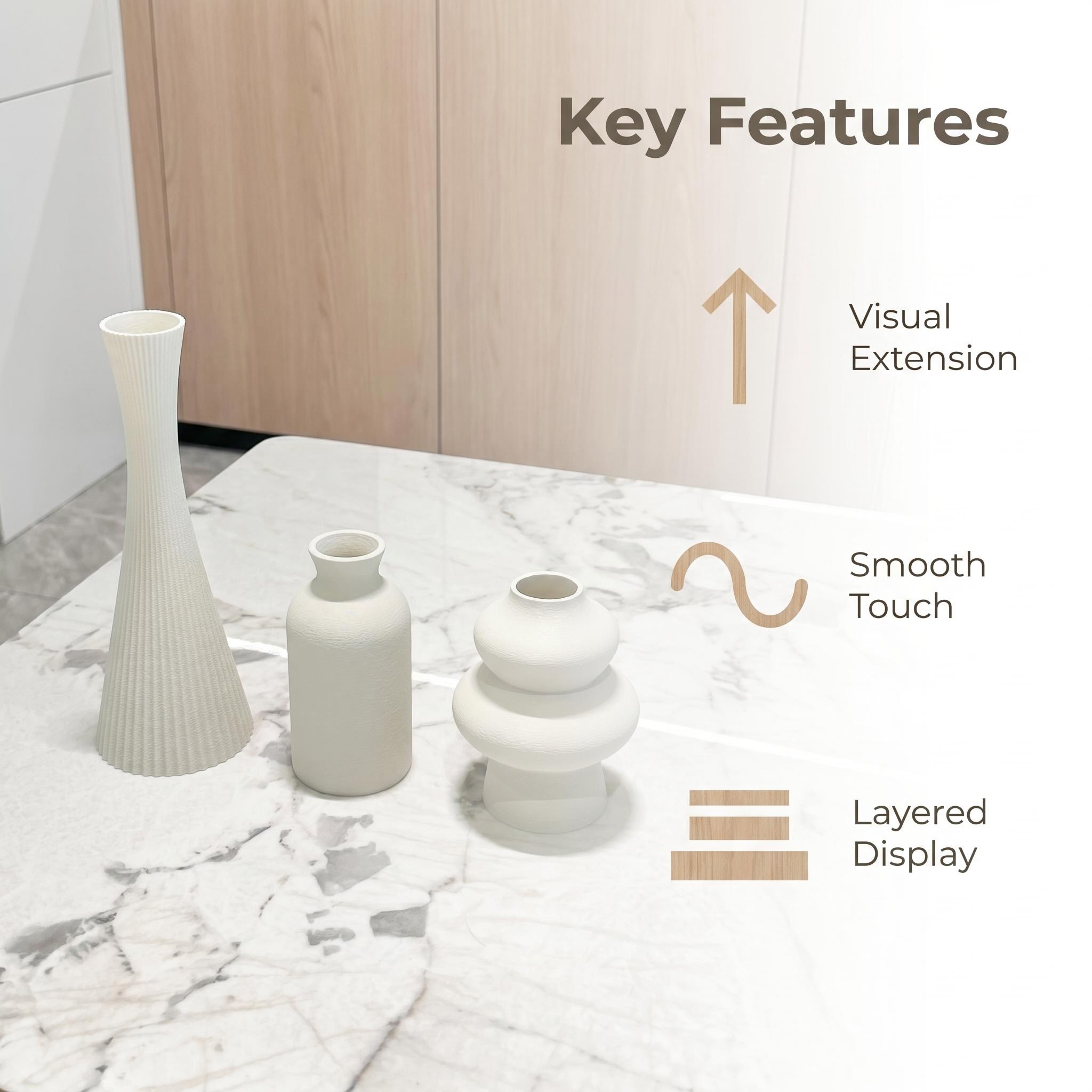 Conjunto de 3 Vasos Decorativo - 3D Printing Vase avaliação e preço