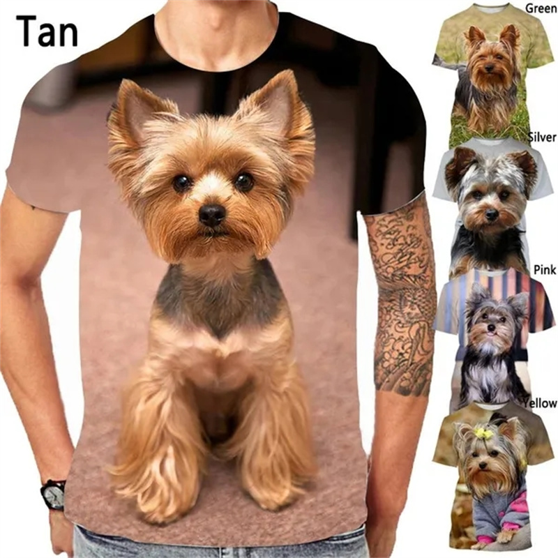 T-shirt gráfica do cão Yorkshi - 3D Printing Yorkshire avaliação e preço