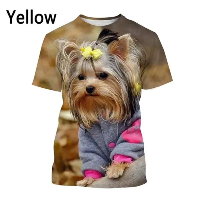 T-shirt gráfica do cão Yorkshi - 3D Printing Yorkshire avaliação e preço
