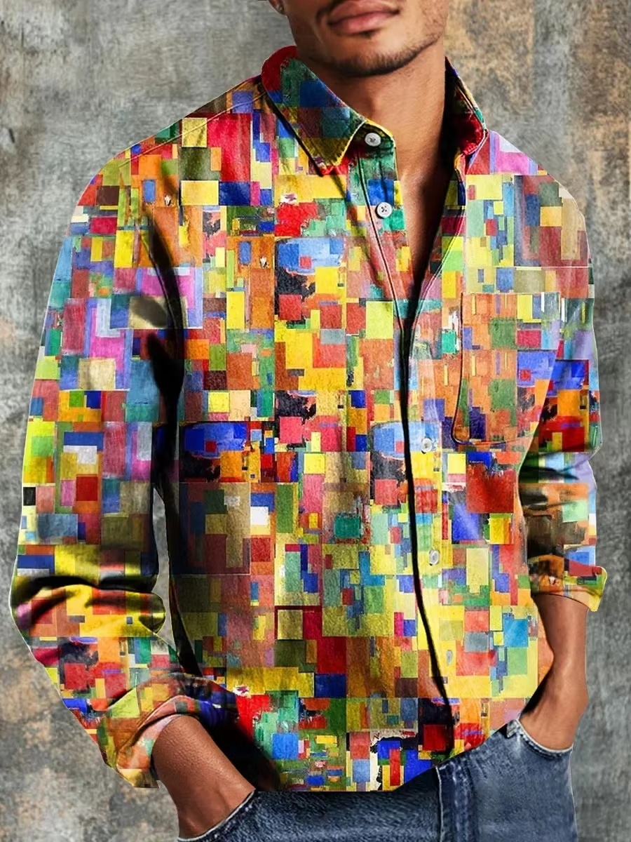 Camisa Casual Masculina de Lin - 3D Printing Design avaliação e preço