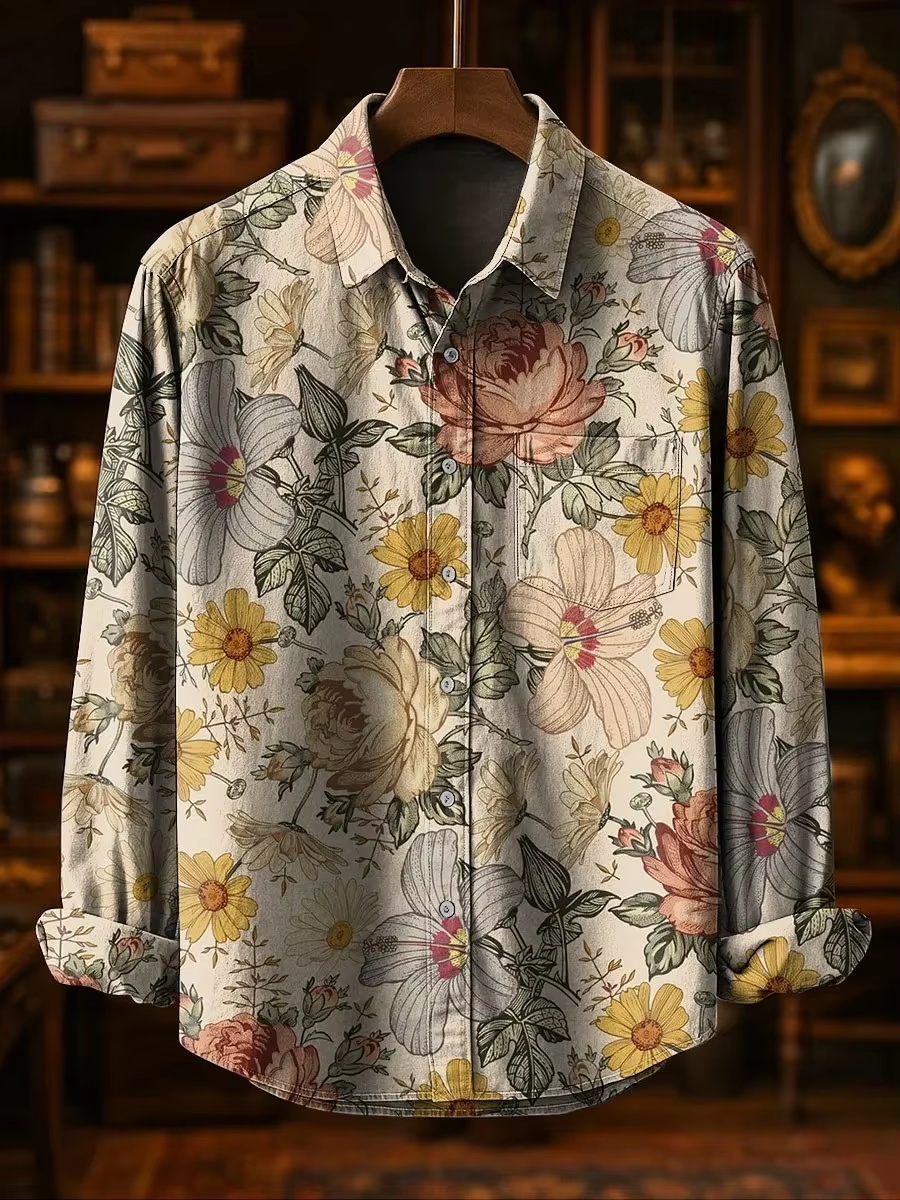 Camisa Casual Masculina de Lin - 3D Printing Design avaliação e preço